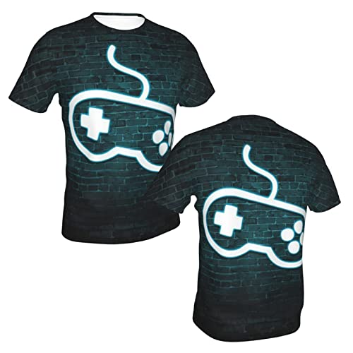 Men's Video Game Controller Graphic Cotton T-Shirt - Round Neck Short Sleeve Novelty Tee for Gamers | Perfect for Gaming Events, Casual Wear & Summer Outfits
