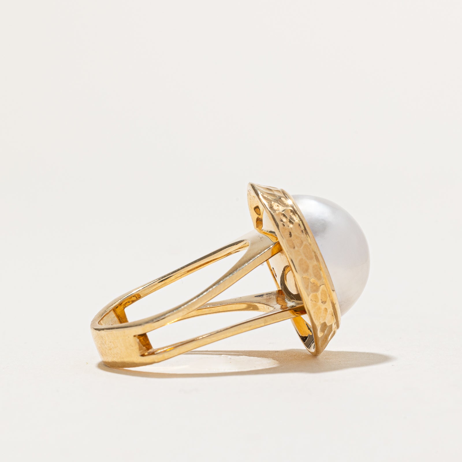 Exquisite Solitaire Pearl Cocktail Ring for Women - Size 7.25 | Elegant Statement Jewelry for Parties, Weddings & Special Occasions