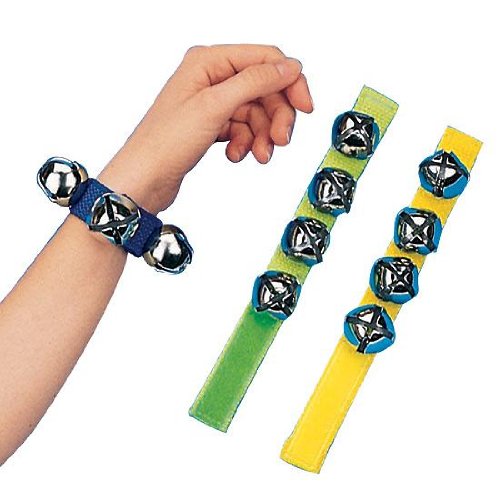 Adjustable Wrist Bells with Velcro Strap - 4 Jingle Bells for Dance, Yoga & Fitness (Yellow) - Perfect for Kids, Performers and Cheerleading Practice