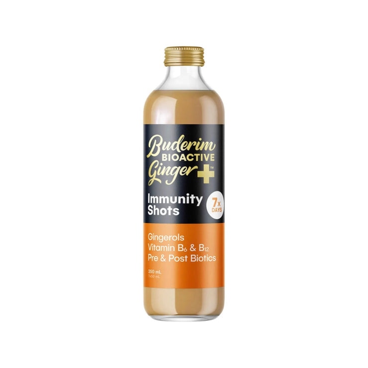 Organic BUDERIM GINGER Bioactive Immunity Shot - Natural Immune Support & Wellness Booster - Perfect for Cold Season, Travel & Daily Health Maintenance