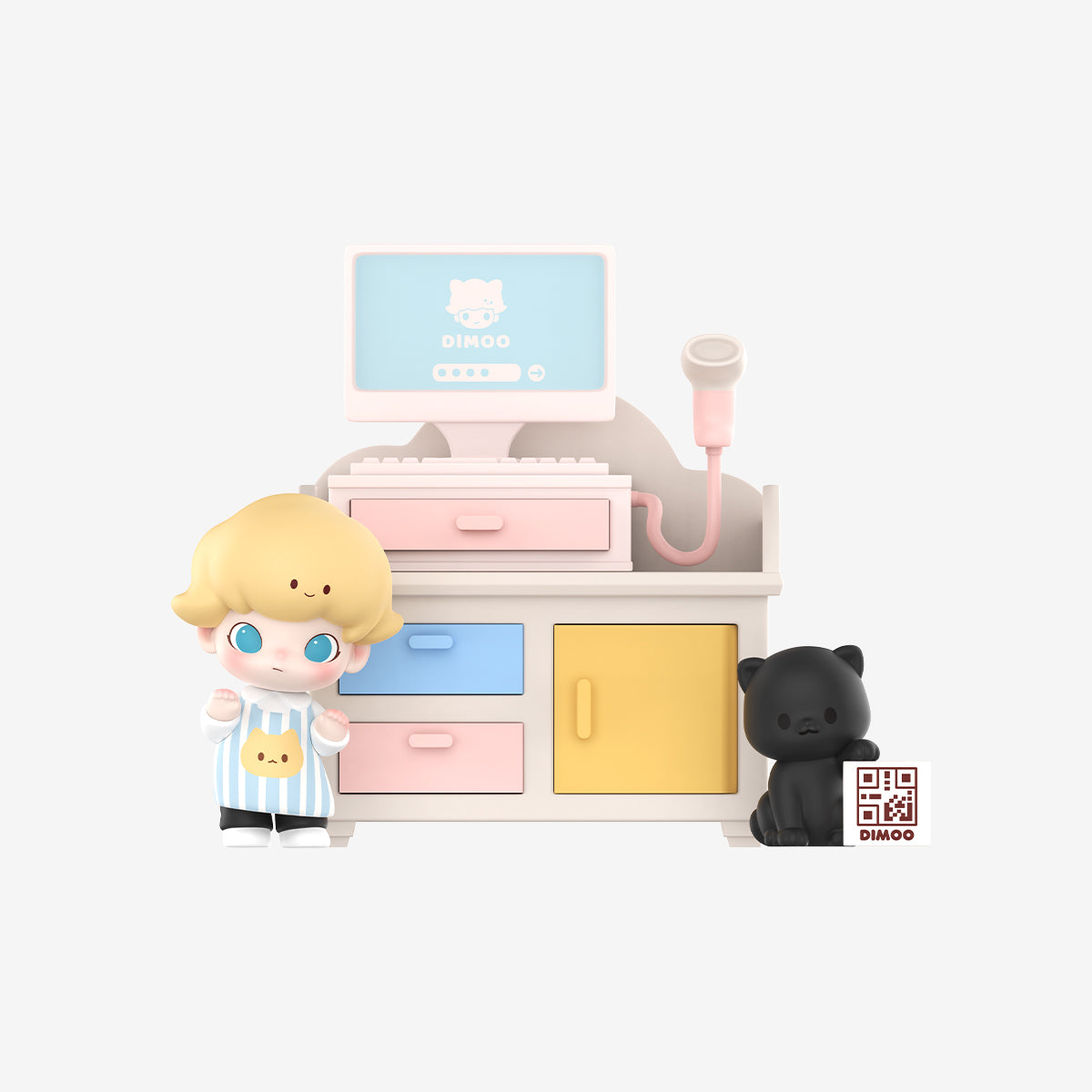 Dimoo Cat Paradise Series Collectible Figure - Cute Cat-Themed Prop for Home Decor, Shelf Display & Anime Collections