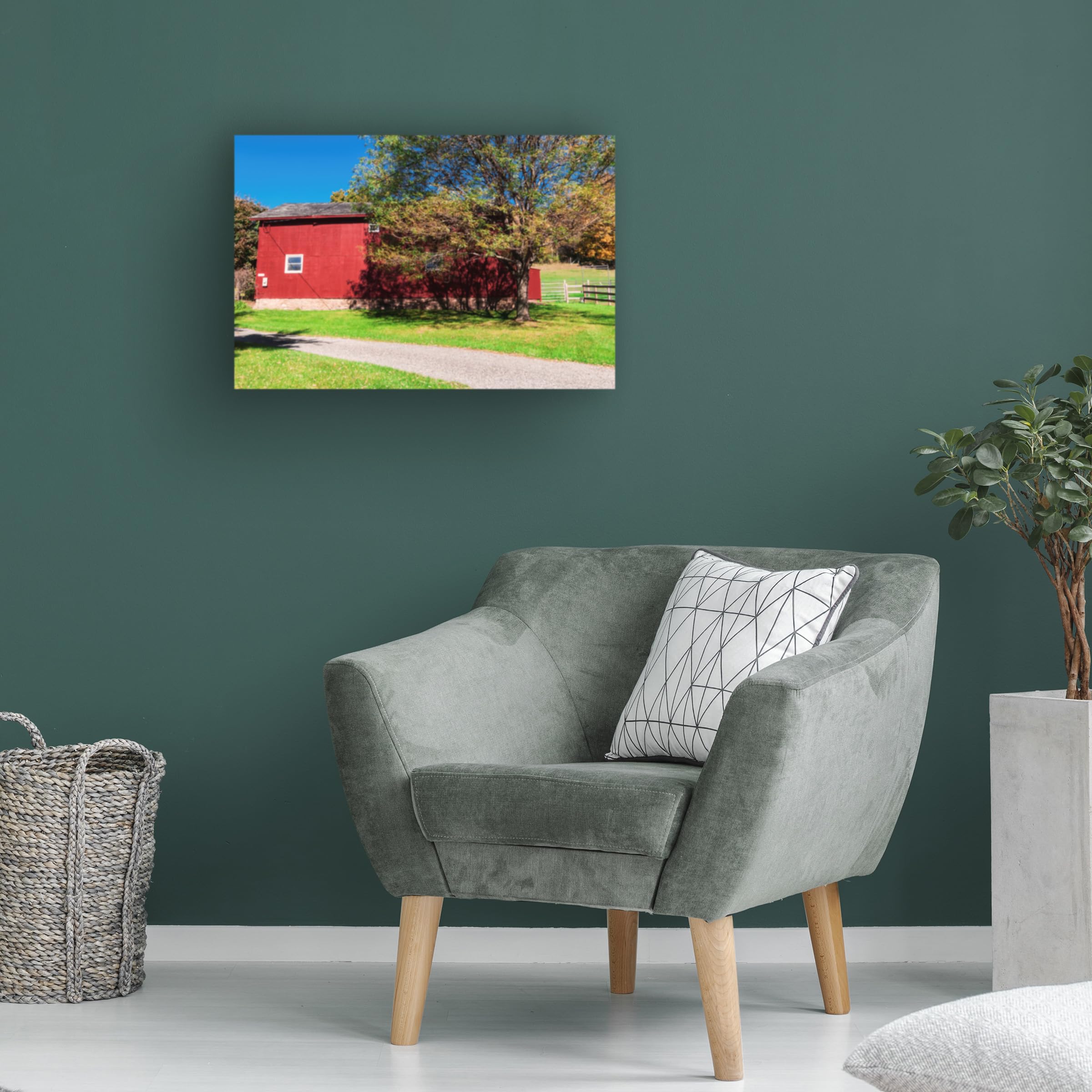 Anthony Paladino 'The Red Barn' Canvas Art Print - Premium Trademark Fine Art Wall Decor for Living Room, Bedroom & Office