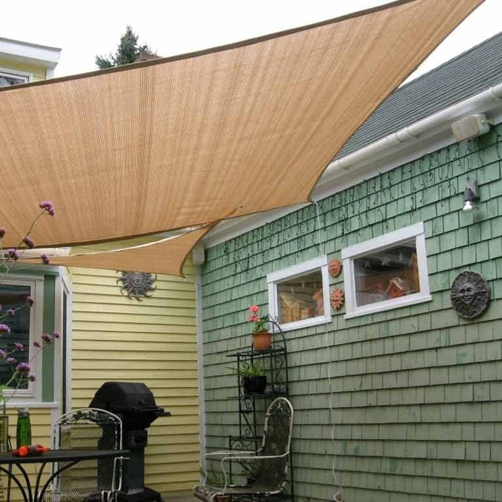 UV Block HDPE Sun Shade Sail Canopy - 3x4m Beige Outdoor Sunscreen Awning for Garden, Patio, Yard & Party | Perfect for Summer BBQs, Poolside Relaxation & Outdoor Gatherings