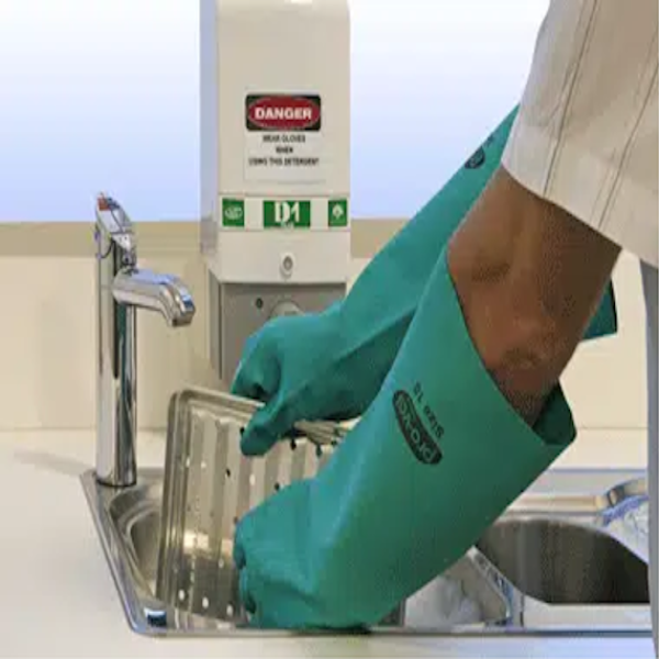 Heavy Duty Green Nitrile Gloves - 46 Mil Thick, Elbow Length, Chemical & Puncture Resistant for Industrial, Medical & Cleaning Use