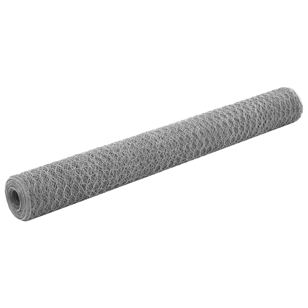 SKM Galvanized Steel Chicken Wire Fence - 82'x3.9' Silver (Model 3324) | Durable Poultry & Garden Protection for Backyard, Coop & Plant Support