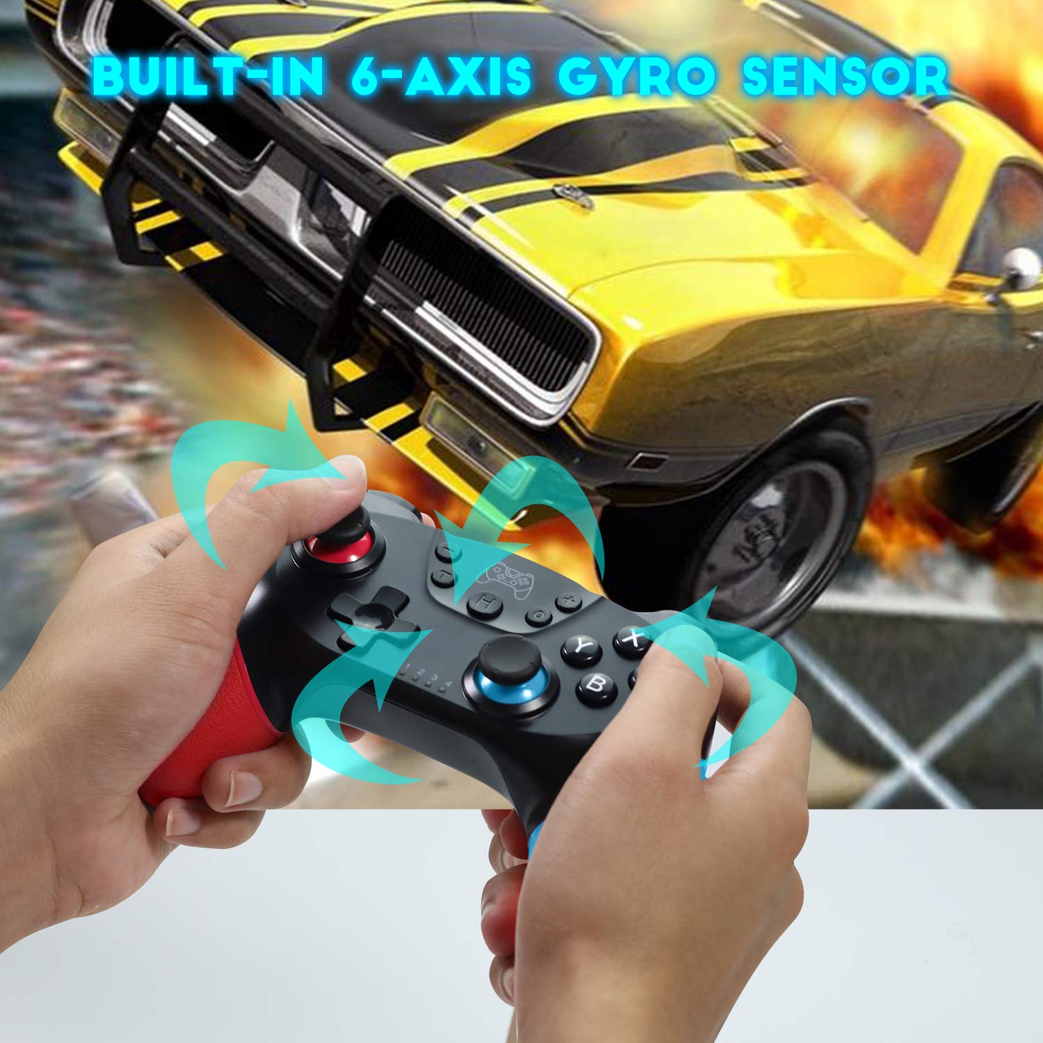 Gezimetie Wireless Switch Controller for Nintendo Switch & Switch Lite - 6-Axis Gyro, Dual Shock Gamepad Joypad | Perfect for Gaming at Home or On-The-Go