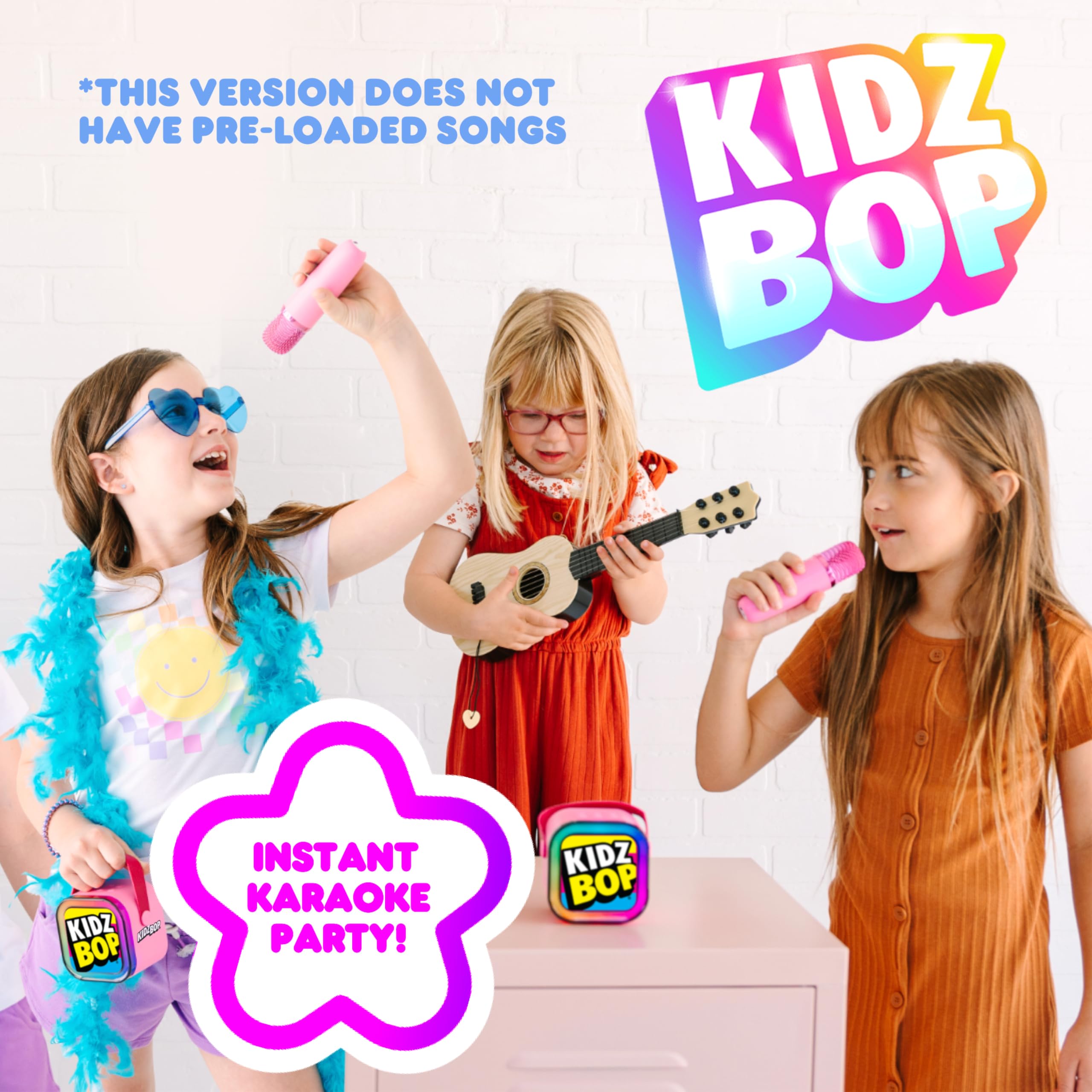 Kidz Bop Mini Karaoke Machine for Kids with Bluetooth & 2 Mics - Perfect for Birthday Gifts & Family Singing Fun
