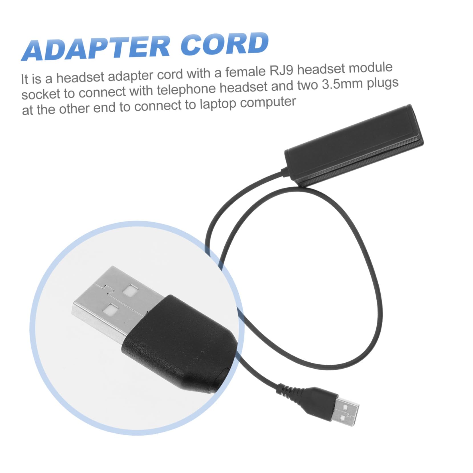 DOITOOL 3-Pack PC Headset Adapter Cable - RJ9 Female Socket to Male Plug Converter for Phone Headsets - Perfect for Call Centers, Office Communications & Remote Work Setups