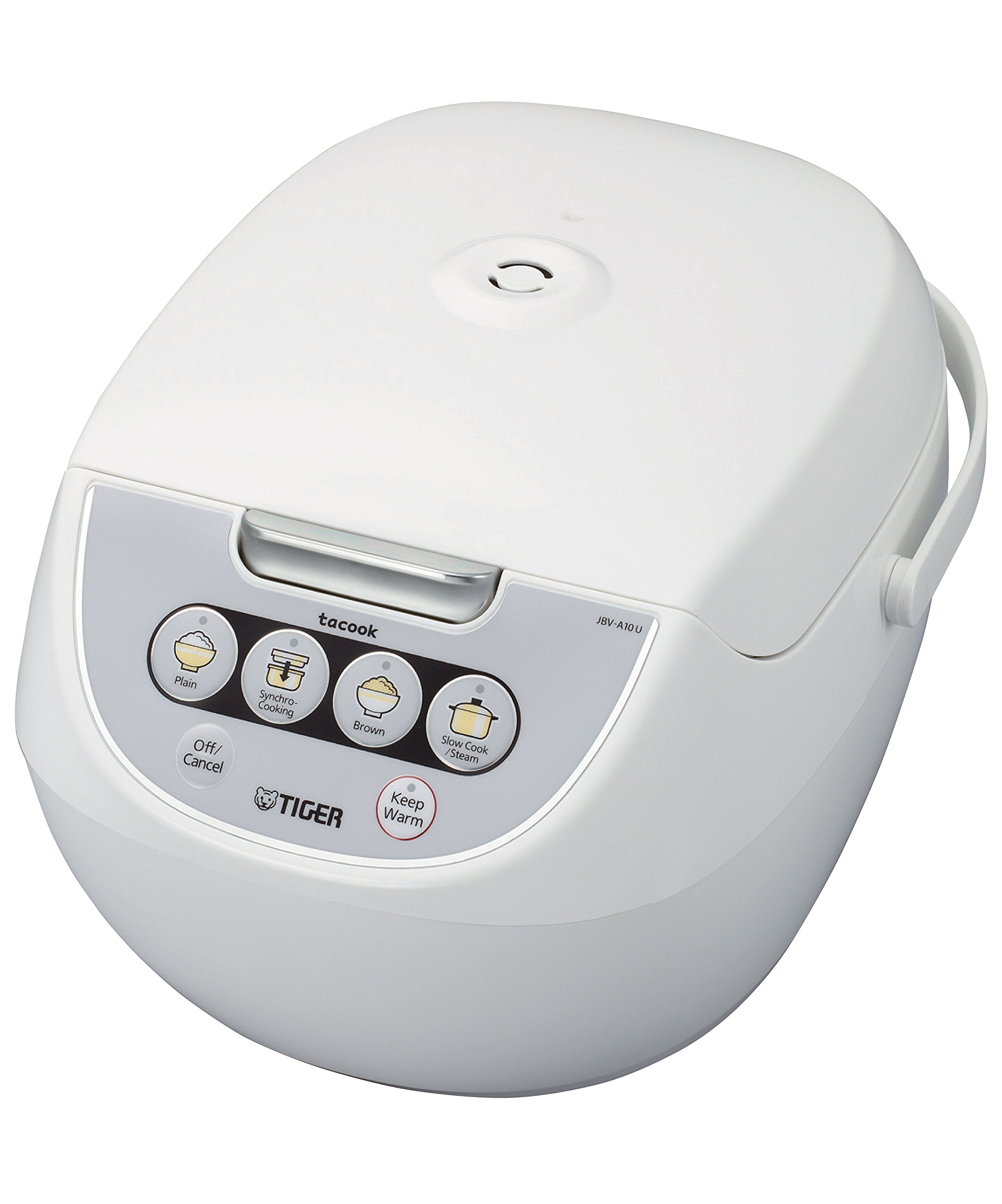 TIGER JBV-A10U 5.5-Cup Micom Rice Cooker with Steamer Basket - White | Perfect for Cooking Rice, Steaming Vegetables & Healthy Meals | Ideal for Home, Dorm & Small Kitchens