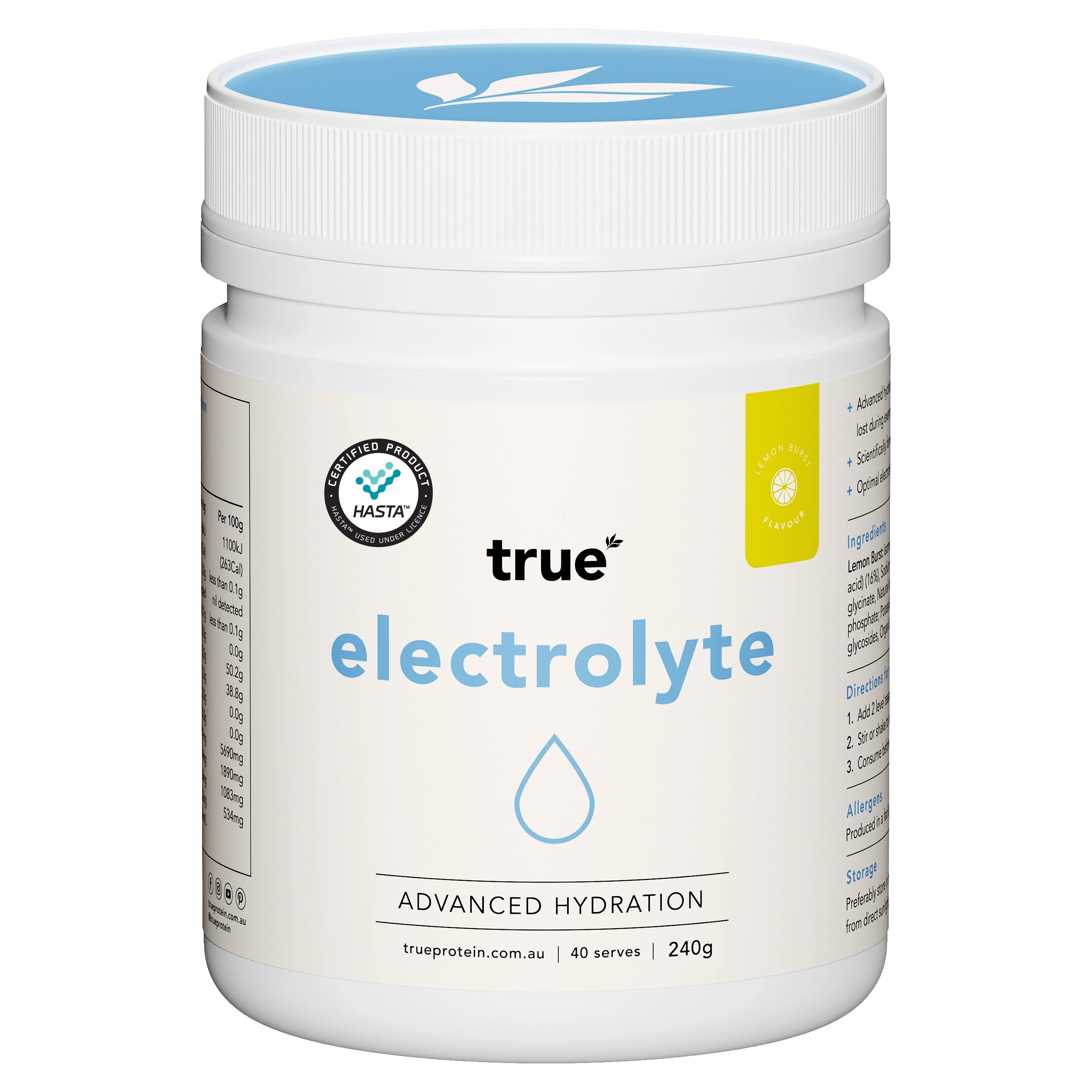 HASTA Electrolyte Powder - Hydration Boost for Athletes & Fitness | Post-Workout Recovery & Energy Drink Mix