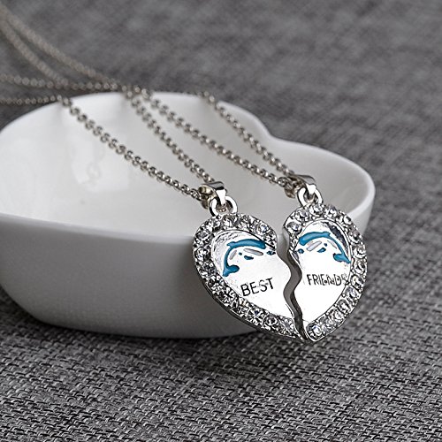 Best Friends Necklace Set for 2 - Matching Half Heart Pendant Necklaces for Women & Girls | BFF Gifts for Besties | Friendship Jewelry for Sisters, Couples & Loved Ones | Perfect for Anniversaries, Birthdays & Valentine's Day