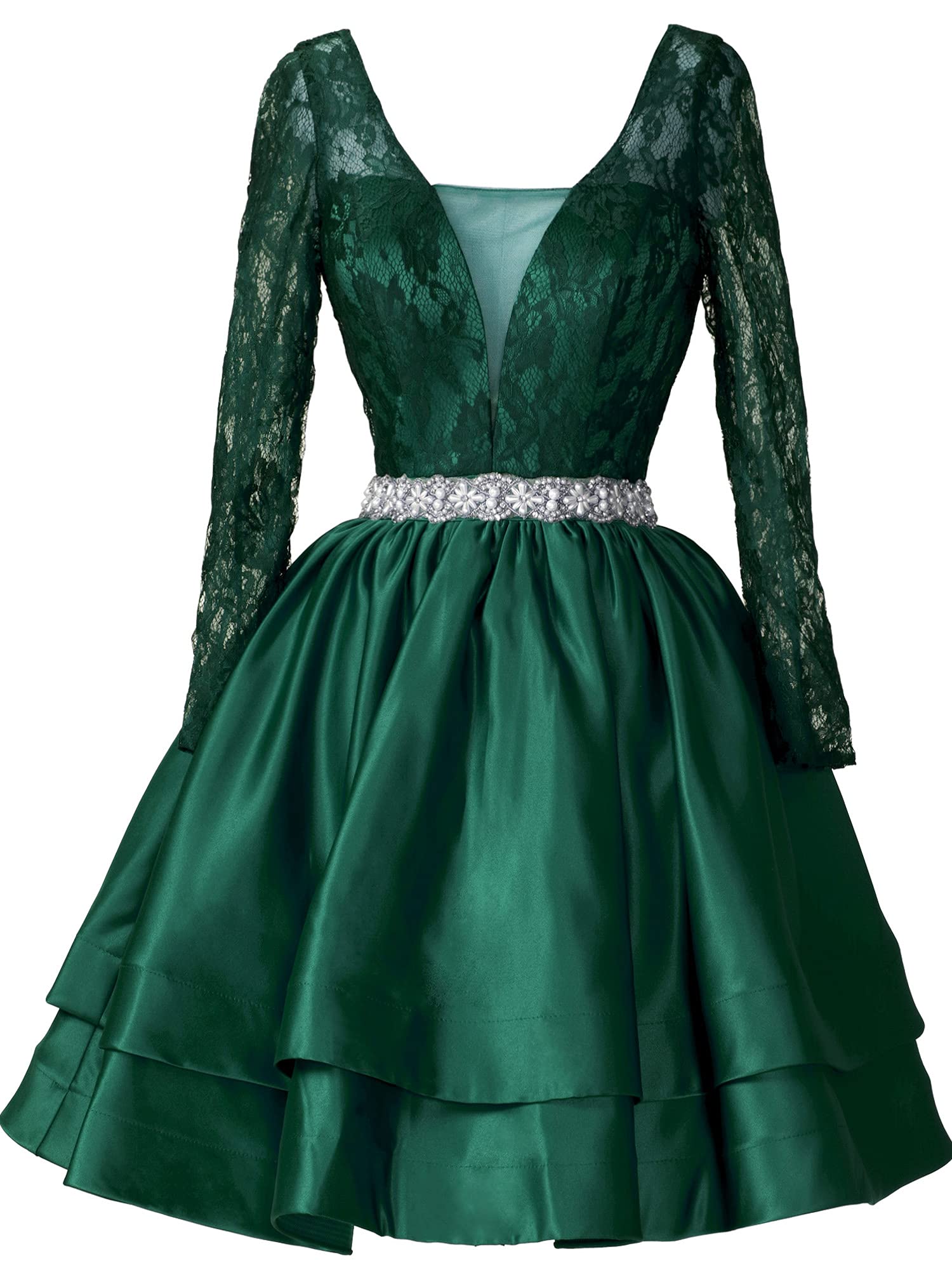 Topfountonart Women's Satin Prom Dress with Beads Lace - Formal Party Gown for Homecoming & Evening Events
