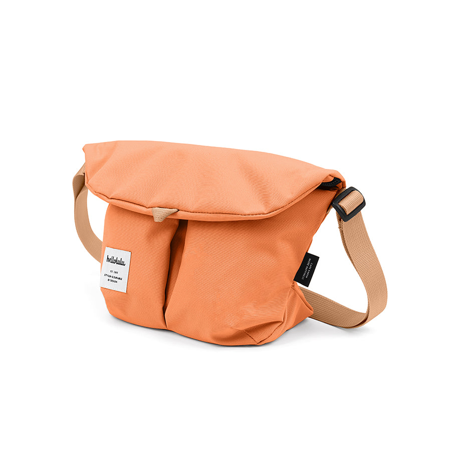 HELLOLULU Mini Kasen All Day Shoulder Bag in Peach Orange - Perfect for Work, Travel & Everyday Use | Lightweight & Stylish Crossbody Purse for Women