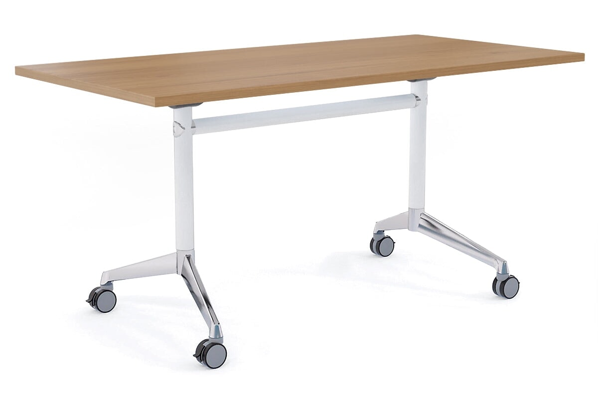 Flip Top Folding Mobile Meeting Room Table - 1200L x 700W Blackjack - Portable Conference Table for Office, Events & Home Workspace