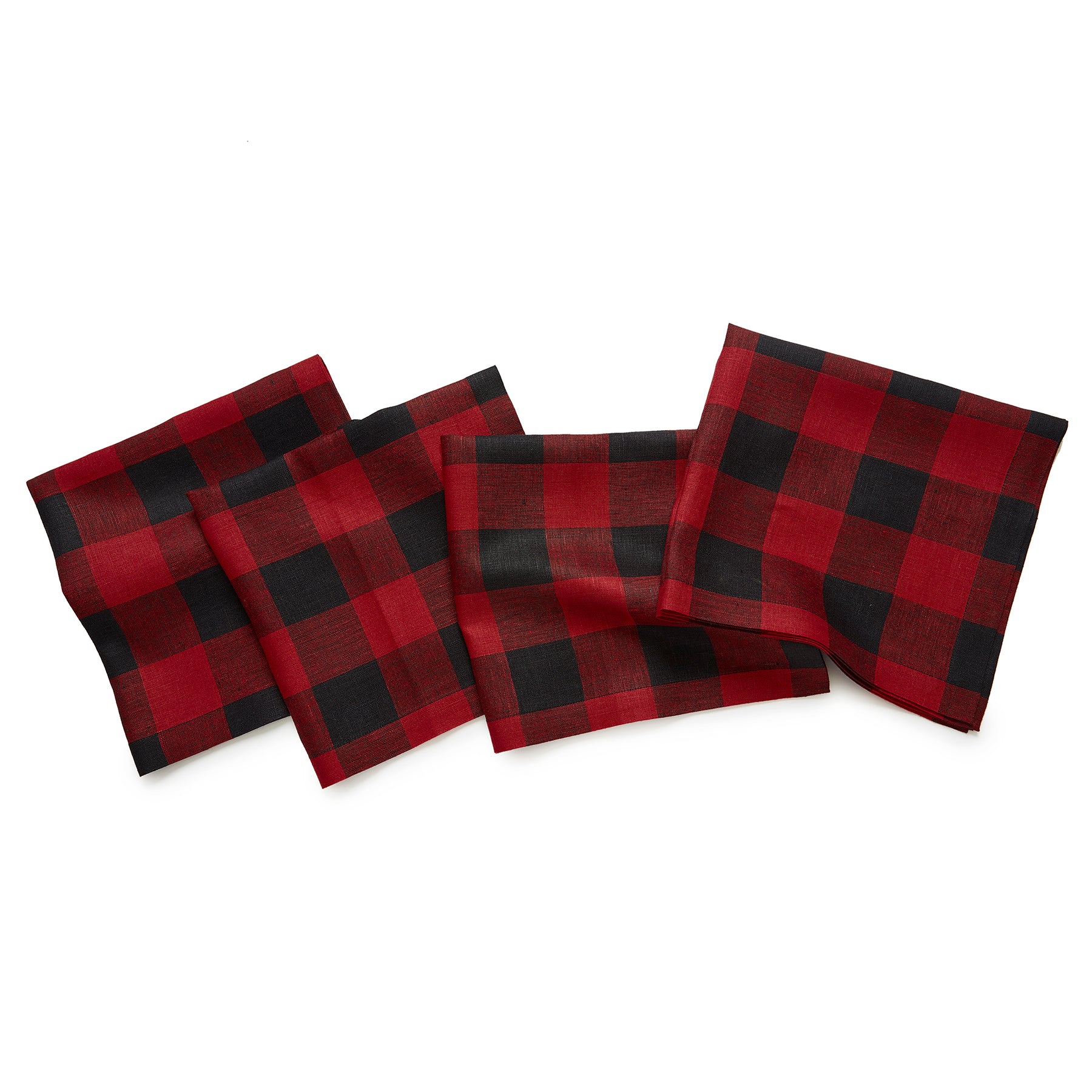 Buffalo Check Cotton Napkins - Set of 4 Premium Dinner Napkins for Holiday Table Setting, Christmas Decor & Farmhouse Dining - Reusable & Washable