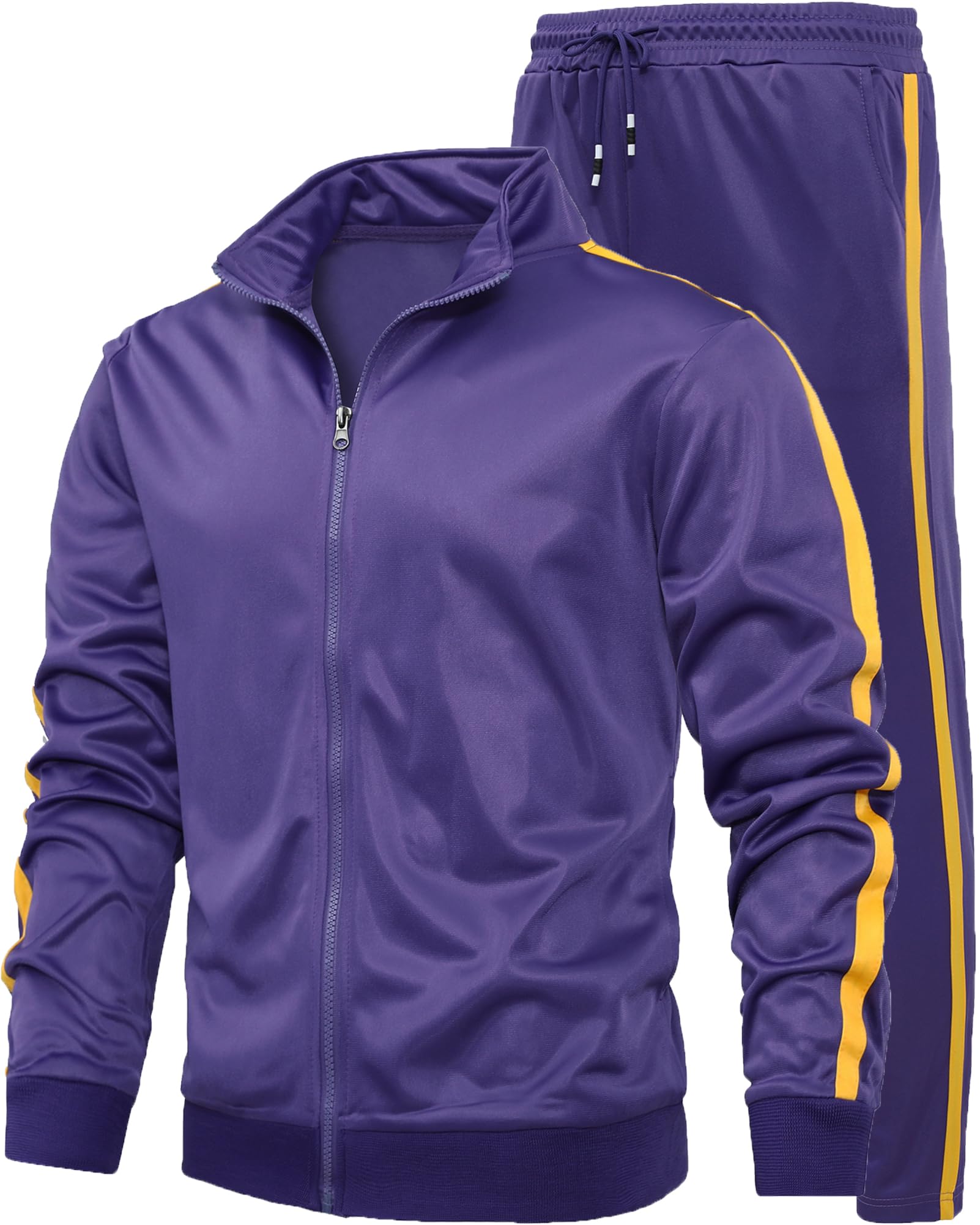 GXAMOY Men's 2-Piece Athletic Tracksuit - Full Zip Jogging Sweatsuit for Workout, Running & Casual Wear | Lightweight Sports Outfit for Gym, Travel & Everyday Use