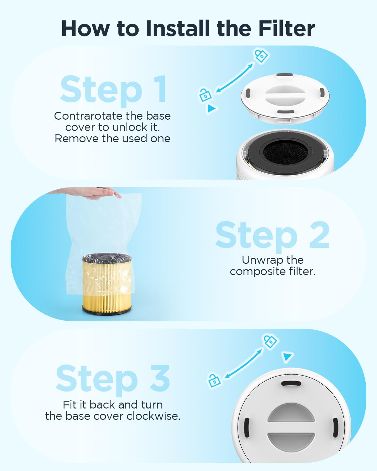 MOOKA Certified HEPA Replacement Filter for B-D02L Air Purifier - 1 Pack | Pet Hair & Dander Air Purification | Ideal for Homes with Pets, Allergies & Asthma Relief
