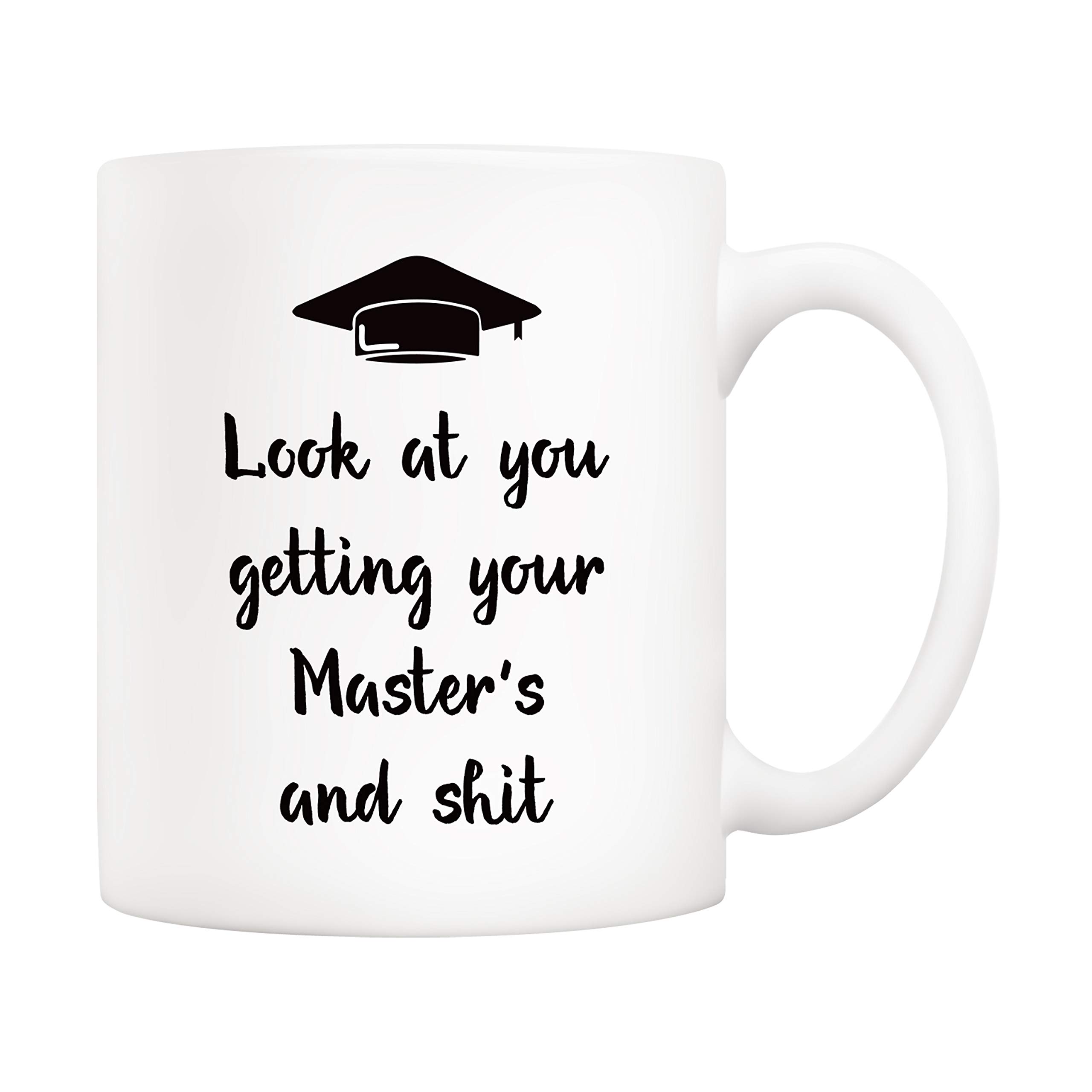 5Aup Funny Masters Graduation Coffee Mug - 11 Oz Look at You Getting Your Master's Cup - Unique Graduation Gift for Master's Degree Students - Perfect for Christmas, Birthday & Holiday Presents - Great for Office, Home & Study Room Decor