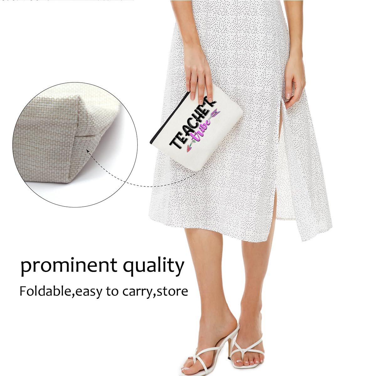 Personalized Teacher Makeup Bag - Best Appreciation, Birthday, Graduation & Retirement Gift for Women Educators, Staff & Friends | Perfect for School, Travel & Daily Cosmetics Storage