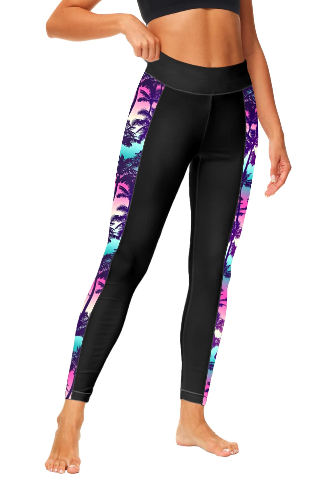 Deerose Women's High Waisted Swim Leggings - UPF 50+ Sun Protection, Quick Dry Rash Guard Swim Pants for Beach, Pool & Water Sports