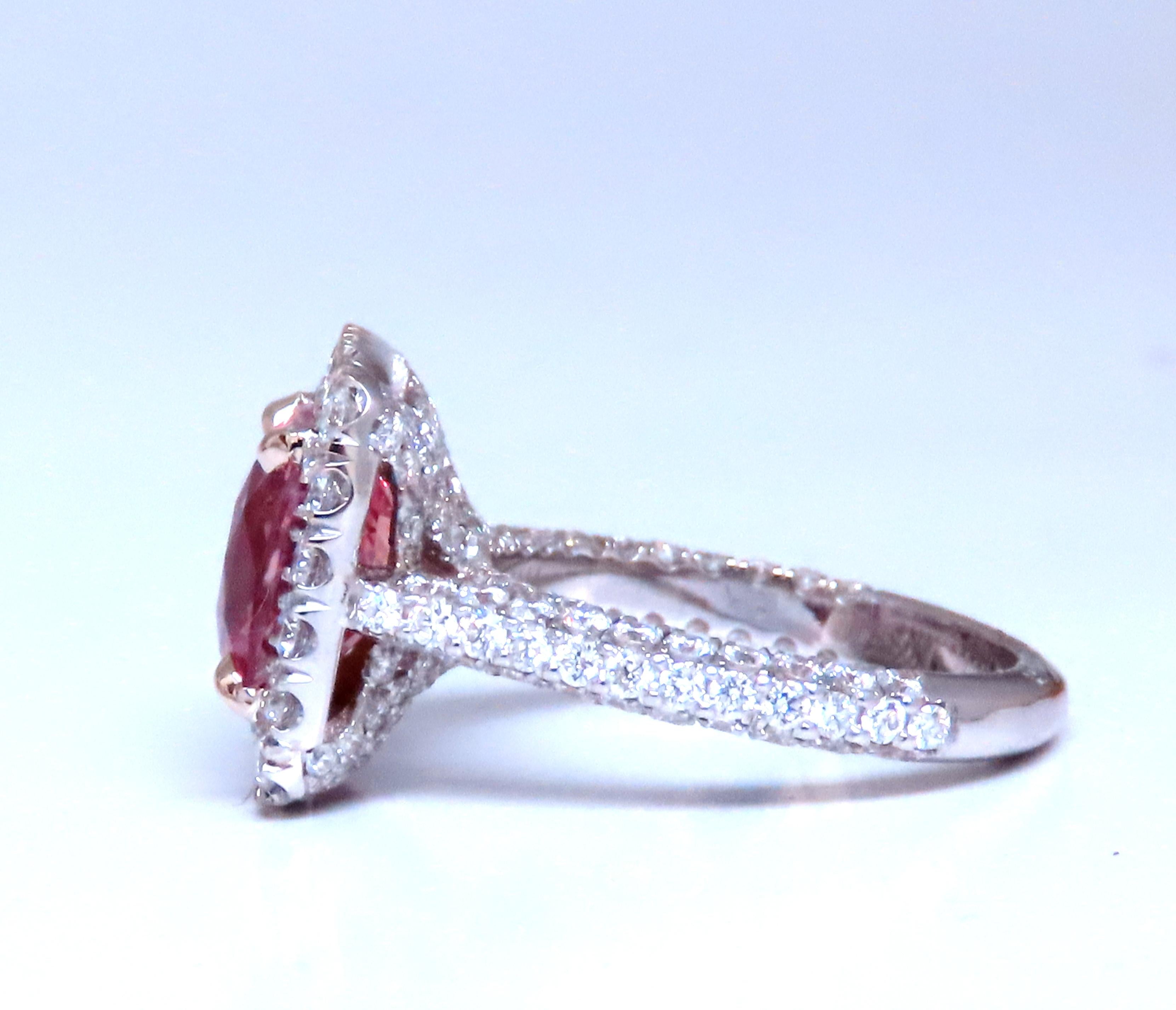 GIA Certified 4.51ct Natural Padparadscha Sapphire Diamond Ring in 18K Gold with Halo Setting - Perfect for Engagement, Anniversary & Special Occasions