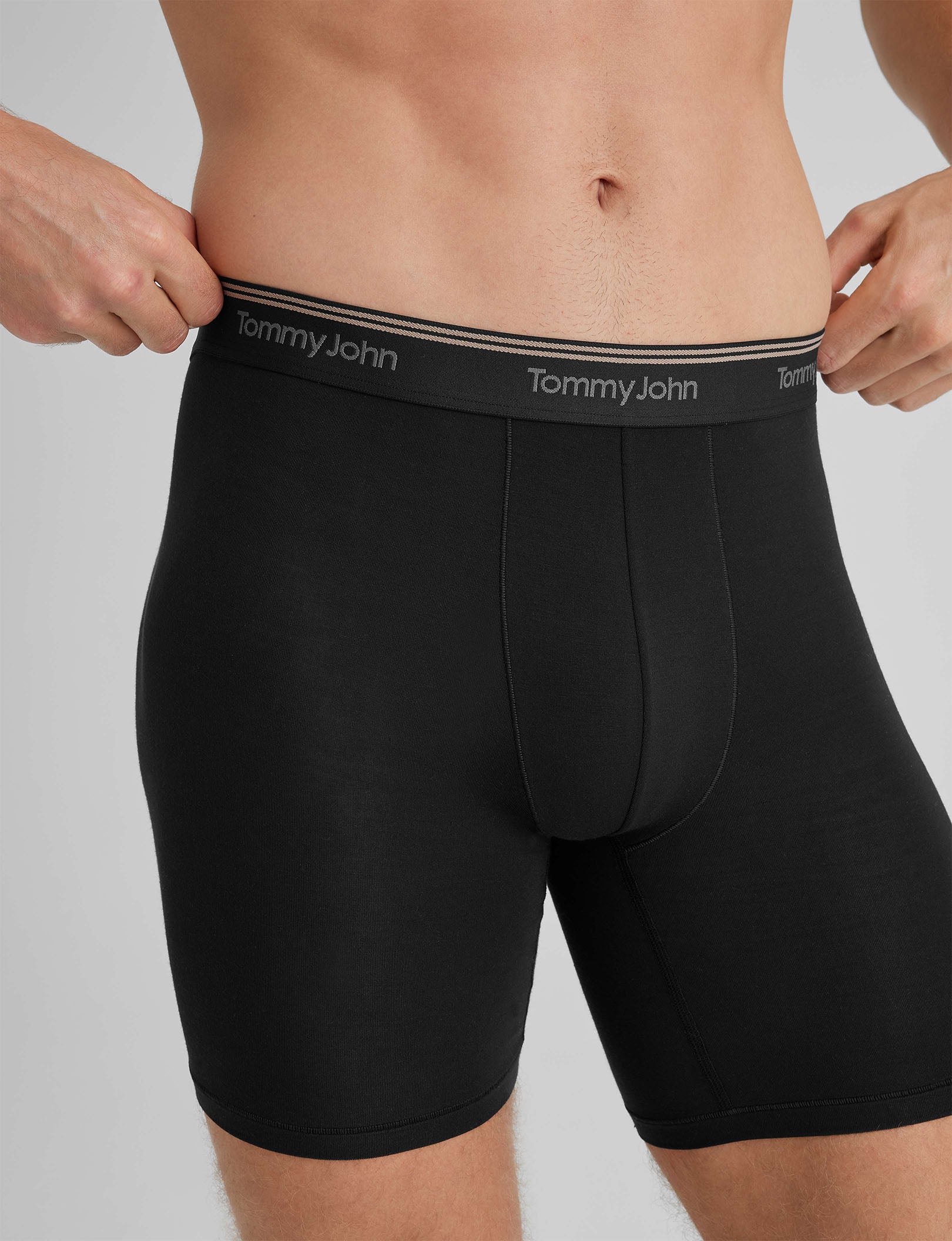 Ultra Soft Flex Mid Length Boxer Briefs for Men - 6 Pack (3 Pairs) - Breathable Comfort Underwear for Workout, Travel & Everyday Wear