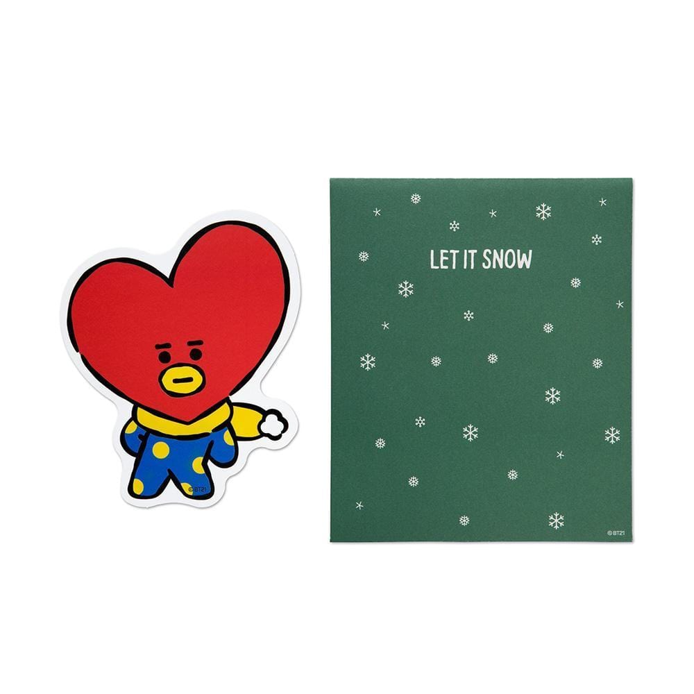 BT21 Winter Message Card - Tata Version | Cute K-Pop Stationery for Fans, Gifts & Collectibles | Perfect for Holidays, Birthdays & Special Occasions