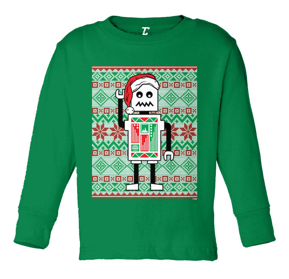 Robot Santa Christmas Sweater - Cotton Jersey T-Shirt for Babies & Toddlers | Cute Holiday Outfit for Family Photos & Christmas Parties