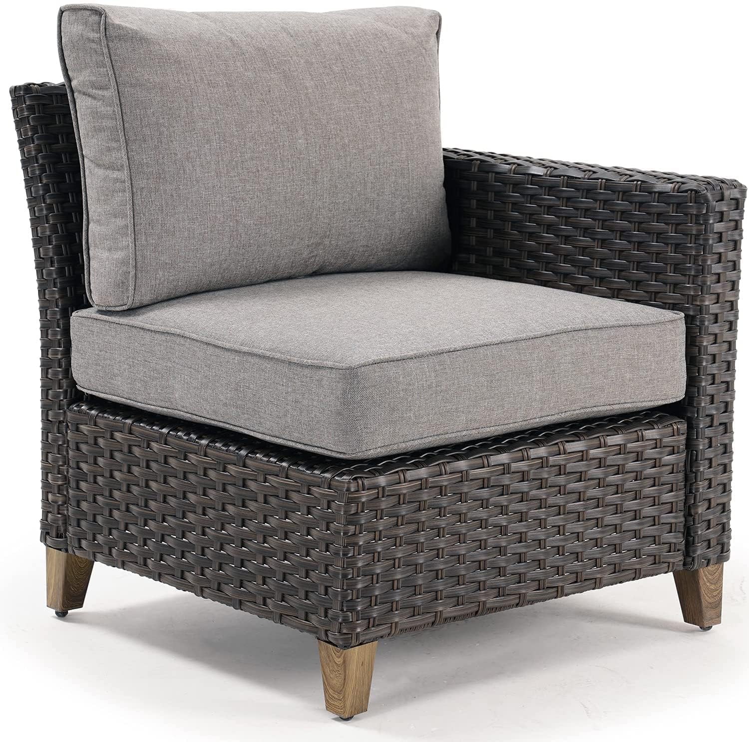 Outdoor Wicker Sectional Sofa Set with Thick Cushions - Modular Patio Furniture for Deck, Porch, Poolside & Garden - Left Arm Sofa - Perfect for Relaxing, Entertaining & Outdoor Lounging