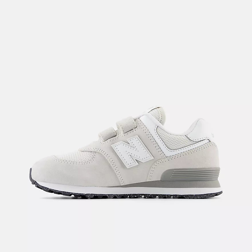 New Balance Kids 574 Hook & Loop Sneakers in Grey - Comfortable & Durable for School, Play & Everyday Wear