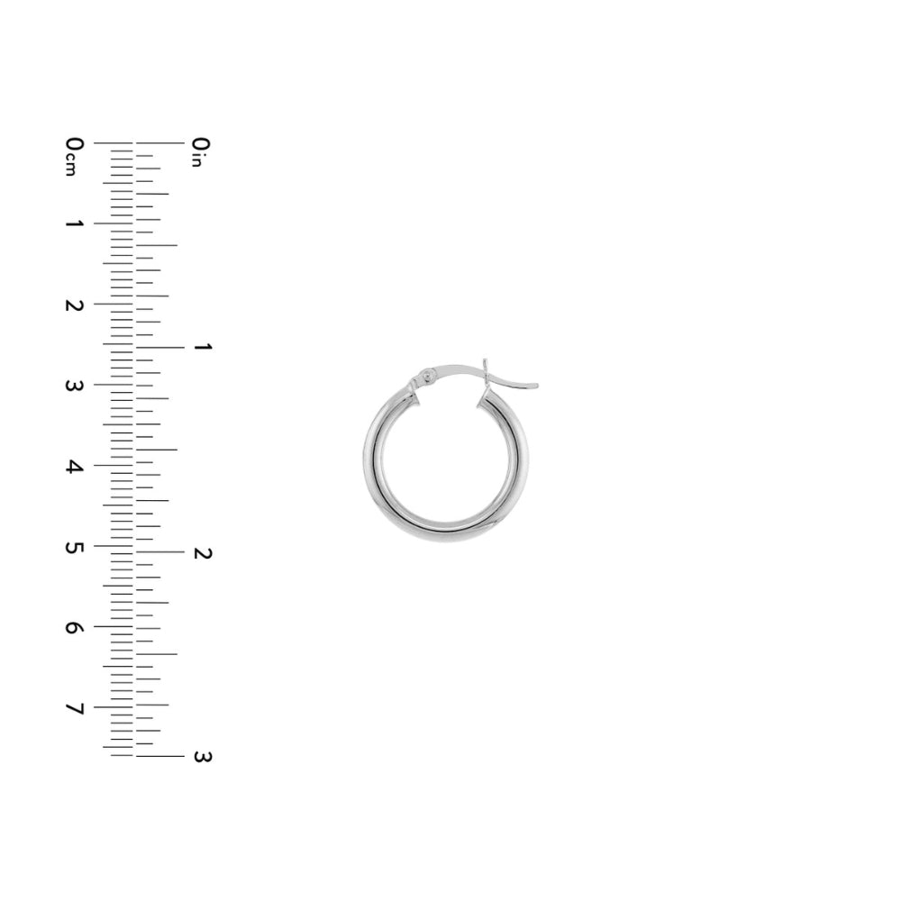 14K White Gold Hoop Earrings for Women - Classic Circle Huggie Earrings for Everyday Wear, Gift & Special Occasions