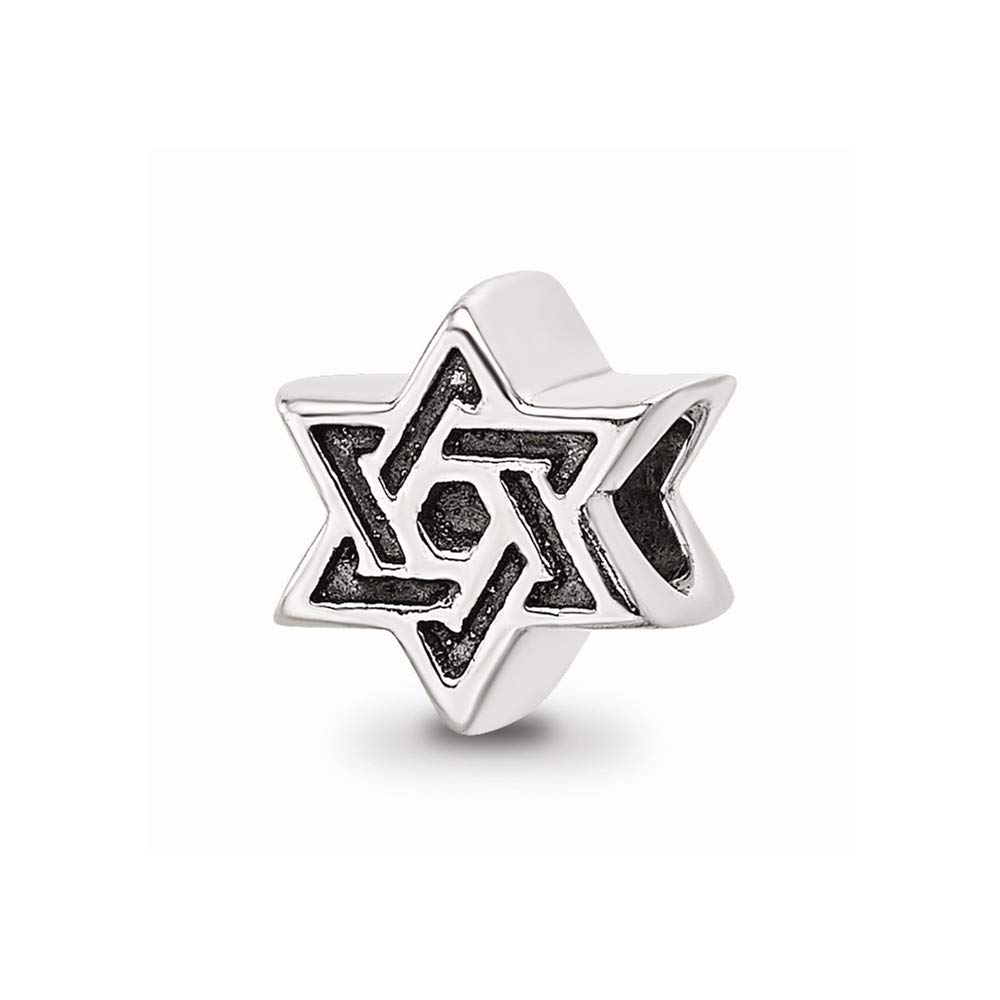 925 Sterling Silver Star of David Bead for Kids - Hypoallergenic Religious Jewelry - Perfect for Baptism, First Communion & Hanukkah Gifts