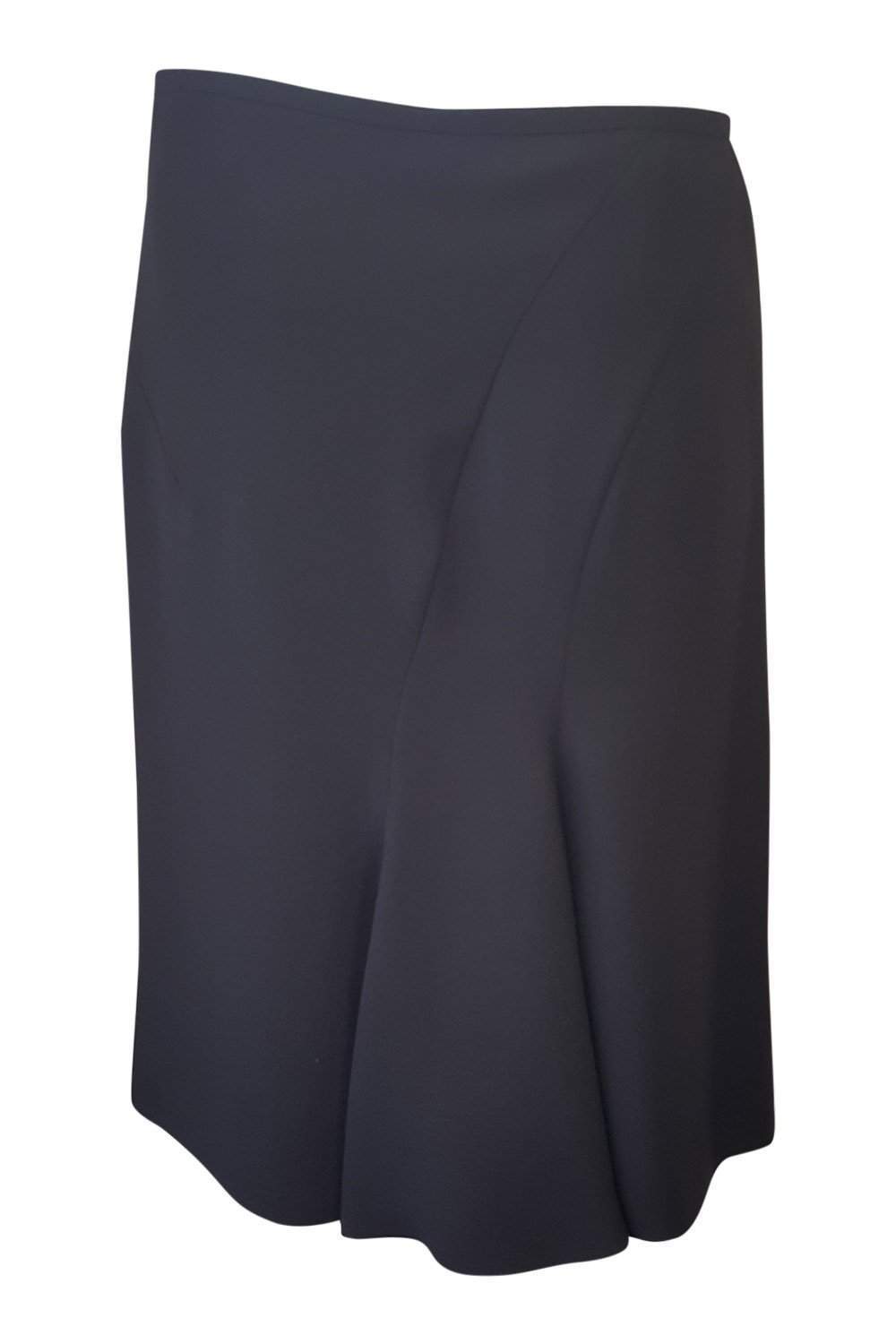 ARMANI Women's Asymmetric Stitching Black Pencil Skirt Size 40 - Slim Fit Office Work Skirt for Business Professional & Formal Occasions