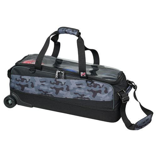 KR Strikeforce Fast Slim 3 Ball Tote Grey Camo Bowling Bag for Men & Women - Lightweight Durable Bowling Accessories for League Play & Practice Sessions