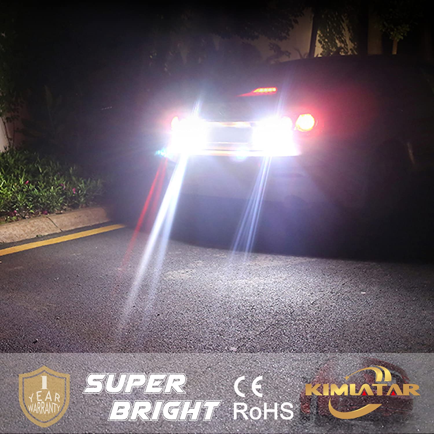 3157 LED Bulb Reverse Light - CANBUS Error Free, 6-SMD CSP, 300% Brighter (6500K White) - Pack of 2 - Perfect for Truck, SUV, Car Backup Lights & Nighttime Reversing Safety