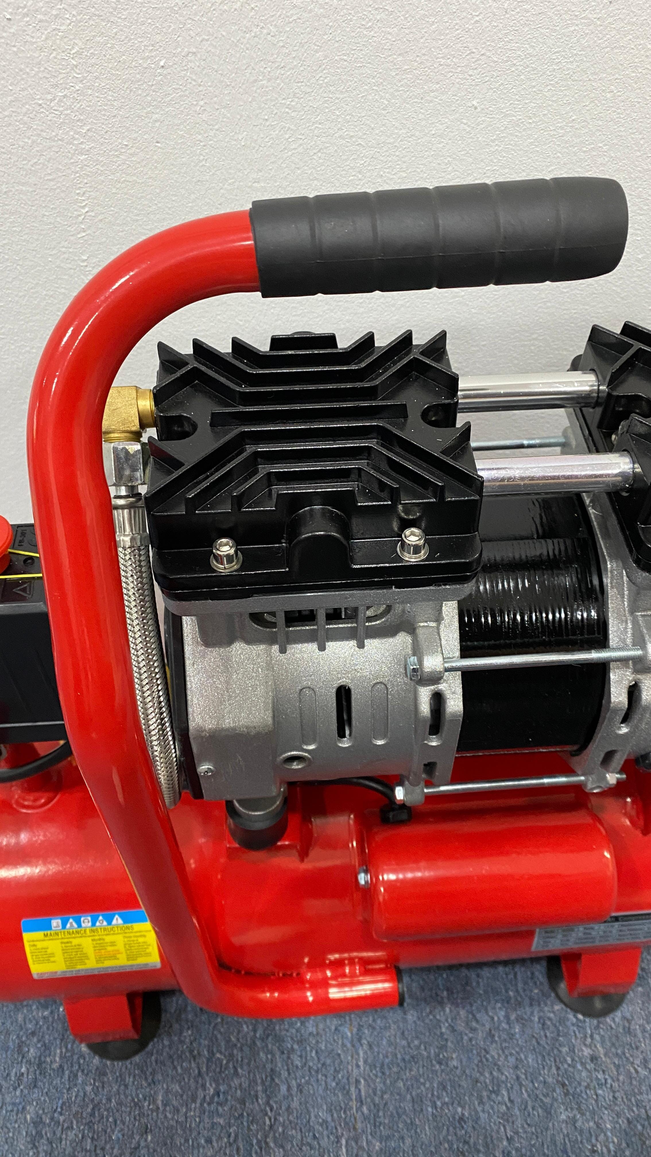 **Aiko 1.5HP 9L Oil-Free & Silent Air Compressor (Red) - Model GDG09 RED | Portable & Quiet for Home DIY, Car Tires, Airbrushing & Inflatable Toys**