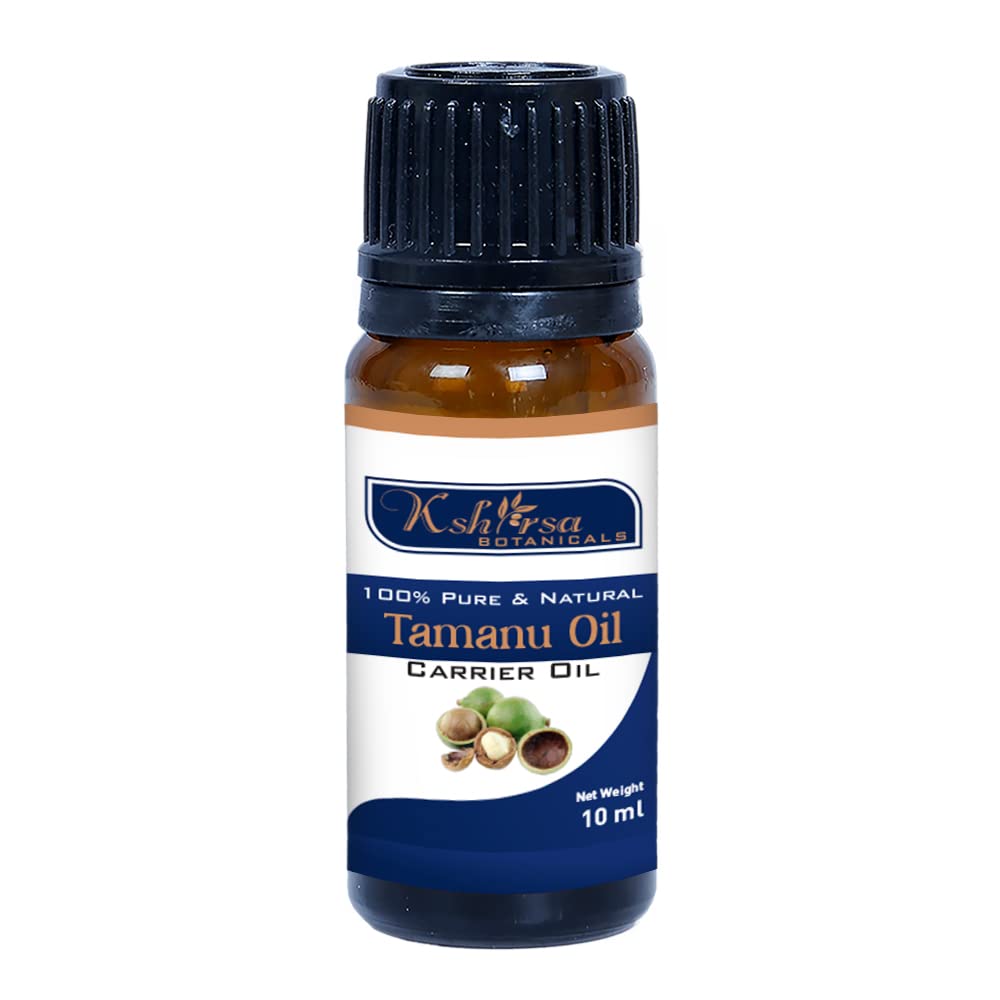 Pure & Natural Tamanu Oil (Calophyllum Inophyllum) - Organic Cold Pressed for Skin Care, Hair Growth & Scar Treatment - 10ml - Perfect for Face, Body & Scalp Hydration