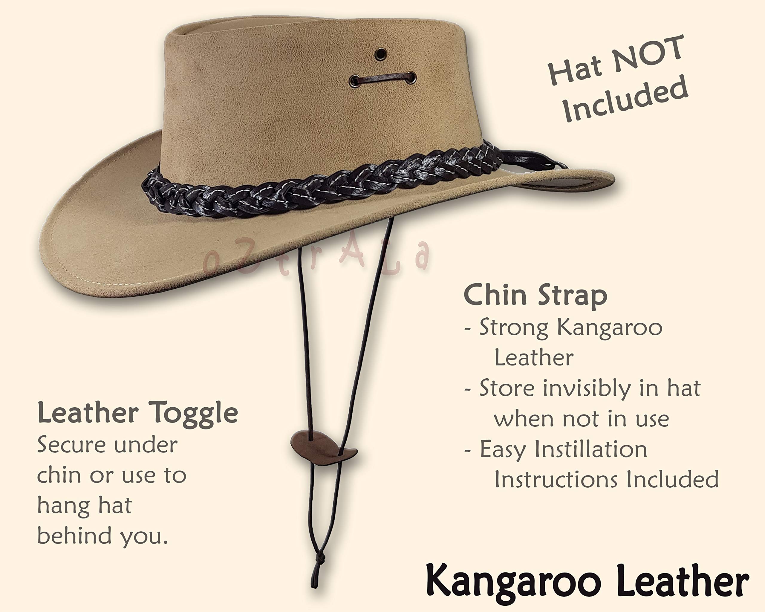 Premium Kangaroo Leather Stampede String for Cowboy Hats - Durable Australian Made Chin Strap for Men - Perfect for Rodeo, Horseback Riding & Western Fashion