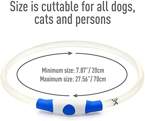 Colaseeme LED Dog Collar - USB Rechargeable Glow Safety Collar for Small Medium Large Dogs (Blue & Pink) | Night Walking, Jogging & Outdoor Adventures