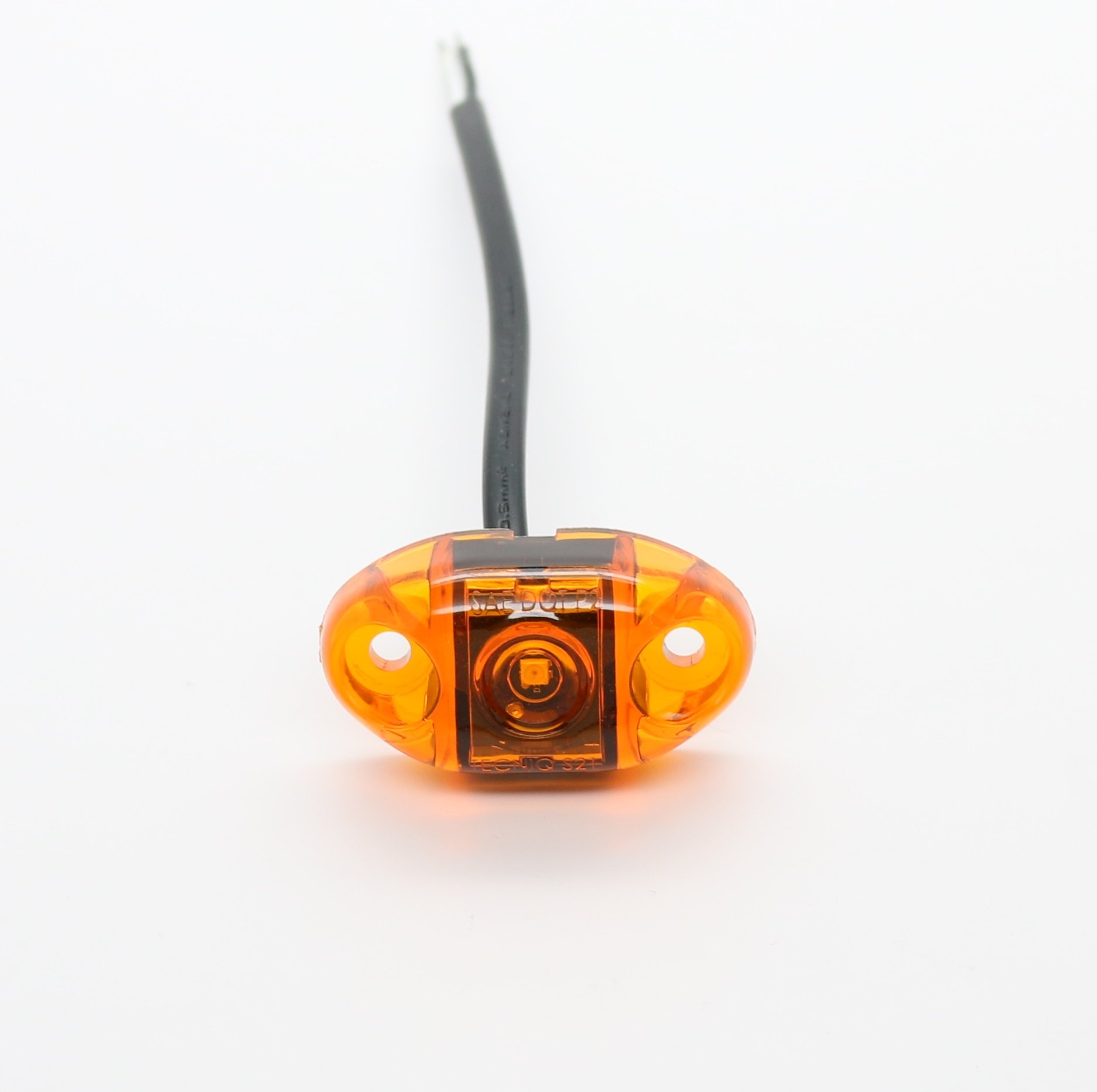 TecNiq USA-Made Amber LED Oval Surface Mount Clearance Side Marker Light - Durable PC Housing for Trucks, Trailers & Marine Applications