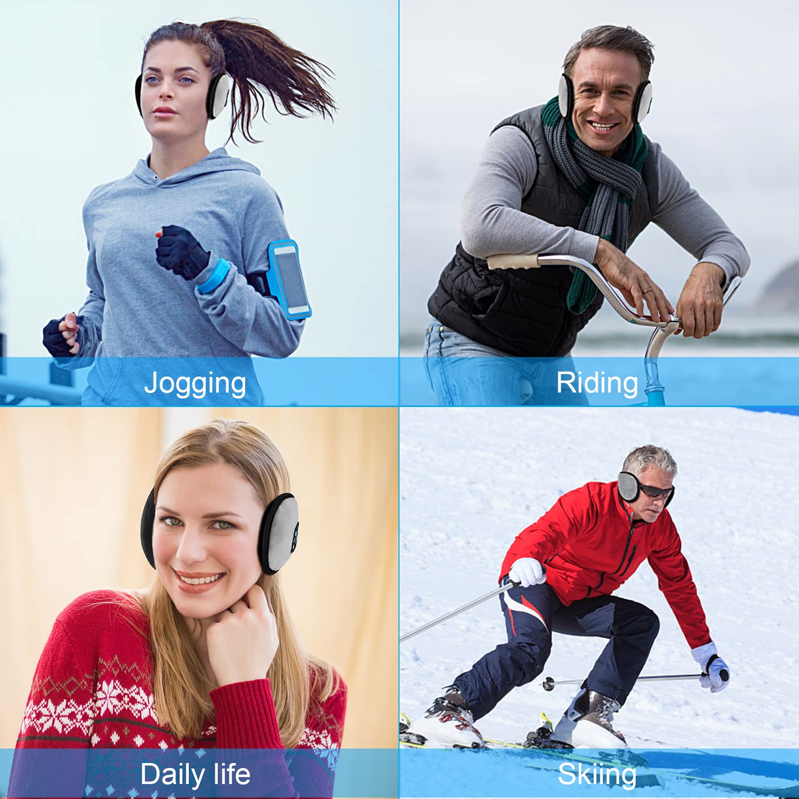 Wireless Bluetooth Earmuffs with Built-in Headphones - Winter Ear Warmers for Cold Weather - Perfect for Skiing, Snowboarding & Outdoor Activities