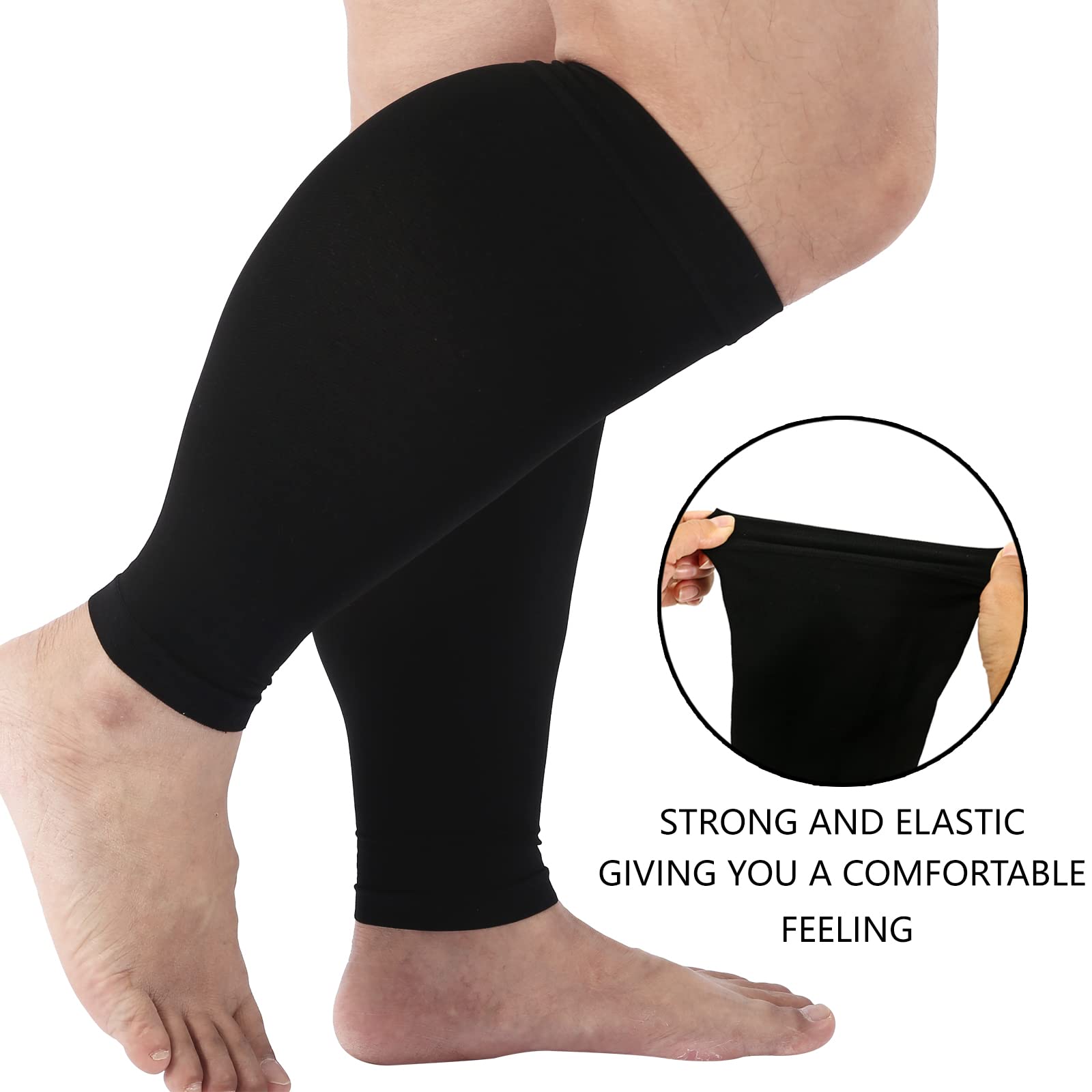 **Women's & Men's Plus Size Wide Calf Compression Sleeves – XXL for Varicose Veins, Edema, Swelling & Shin Splints Relief – Ideal for Work, Travel, Sports & Everyday Comfort**    *(Perfect for Running, Nursing, Long Flights & Post-Workout Recovery)*