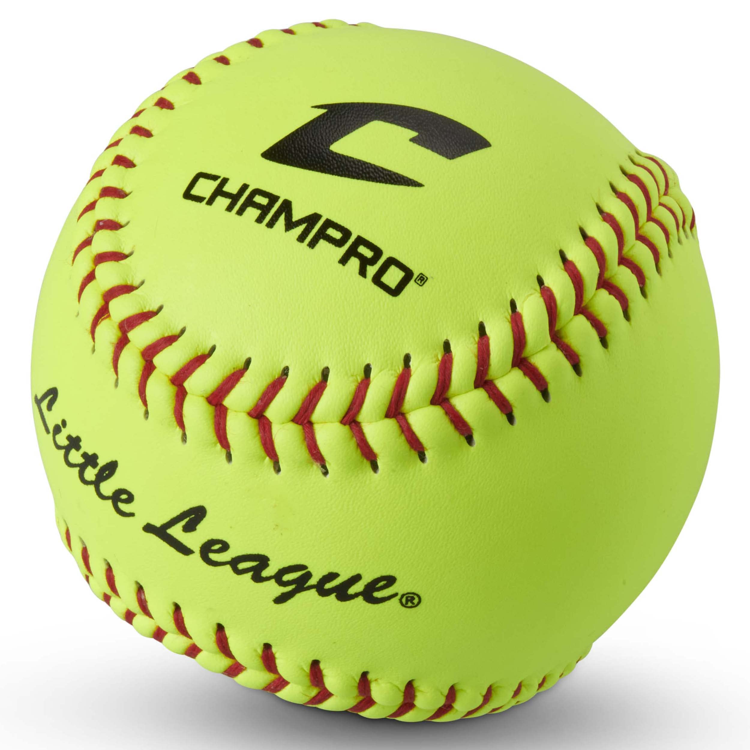 Champro Little League 12-Inch Poly Leather Baseball Glove - Red & Optic Yellow for Youth Baseball Practice & Games