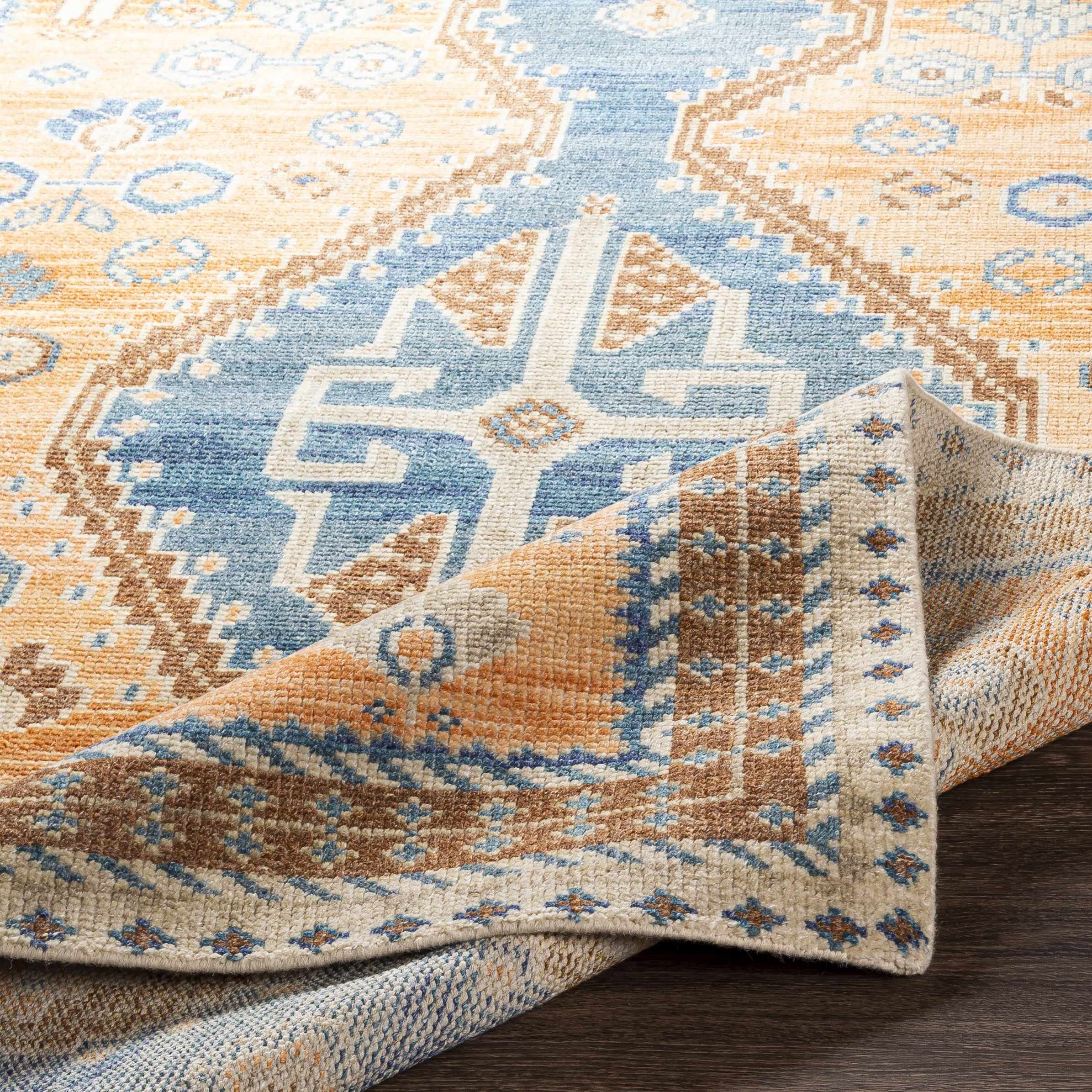 Hauteloom Boroondara Wool Area Rug 8' x 10' - Traditional Rust, Cream, Tan Handmade Rug for Living Room, Bedroom - Soft & Durable Floor Covering for Home Decor & Cozy Spaces