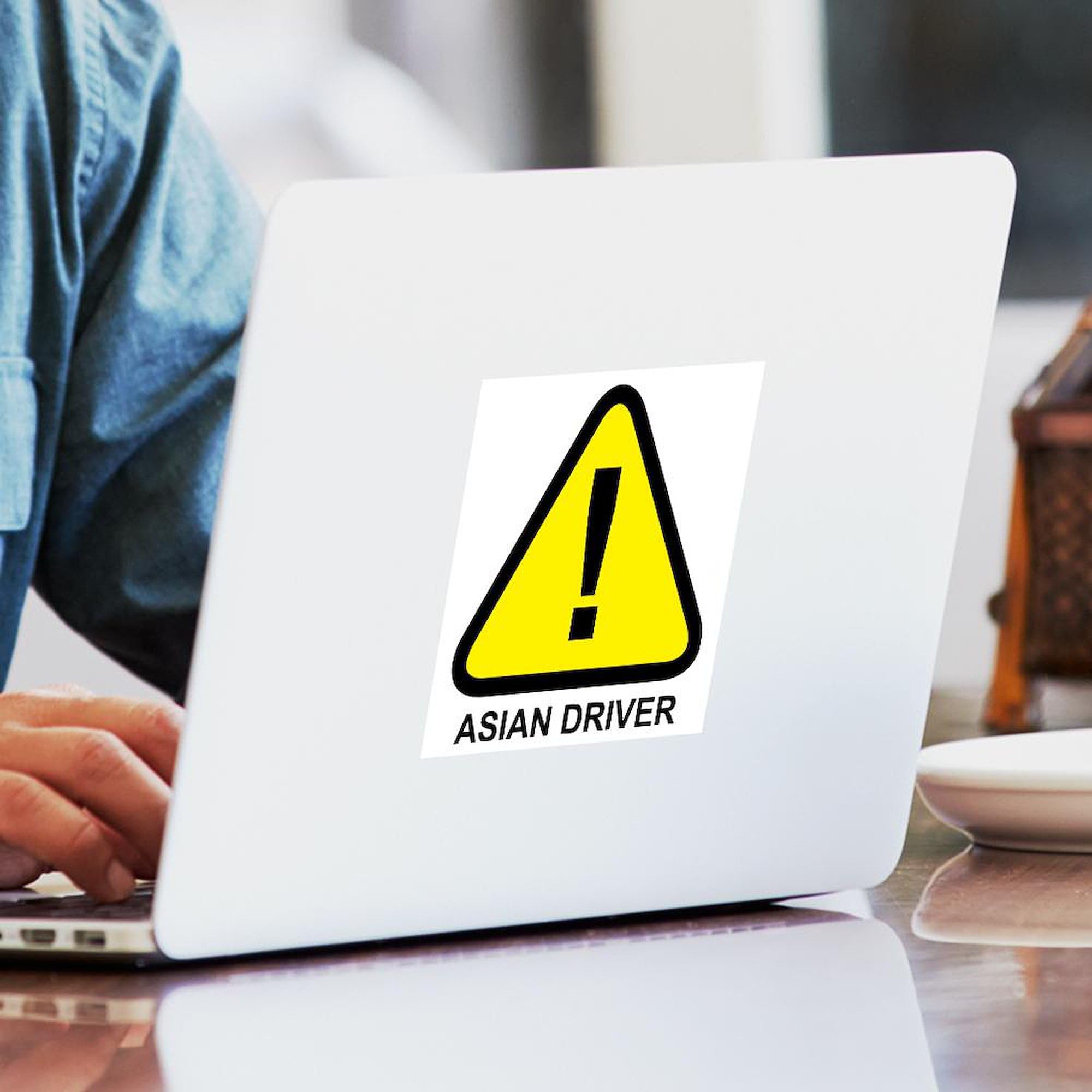 Asian Driver Alert Square Sticker 3