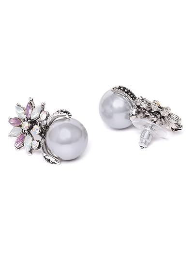 YouBella Women's Crystal Stud Earrings - Elegant Hypoallergenic Jewelry for Girls & Women - Perfect for Weddings, Parties & Everyday Wear