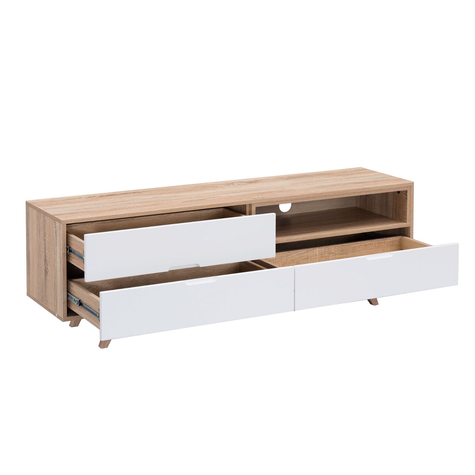 Criterion 1500mm Oak White Tuscany Entertainment Unit - Stylish TV Stand for Living Room & Home Theater Setup
