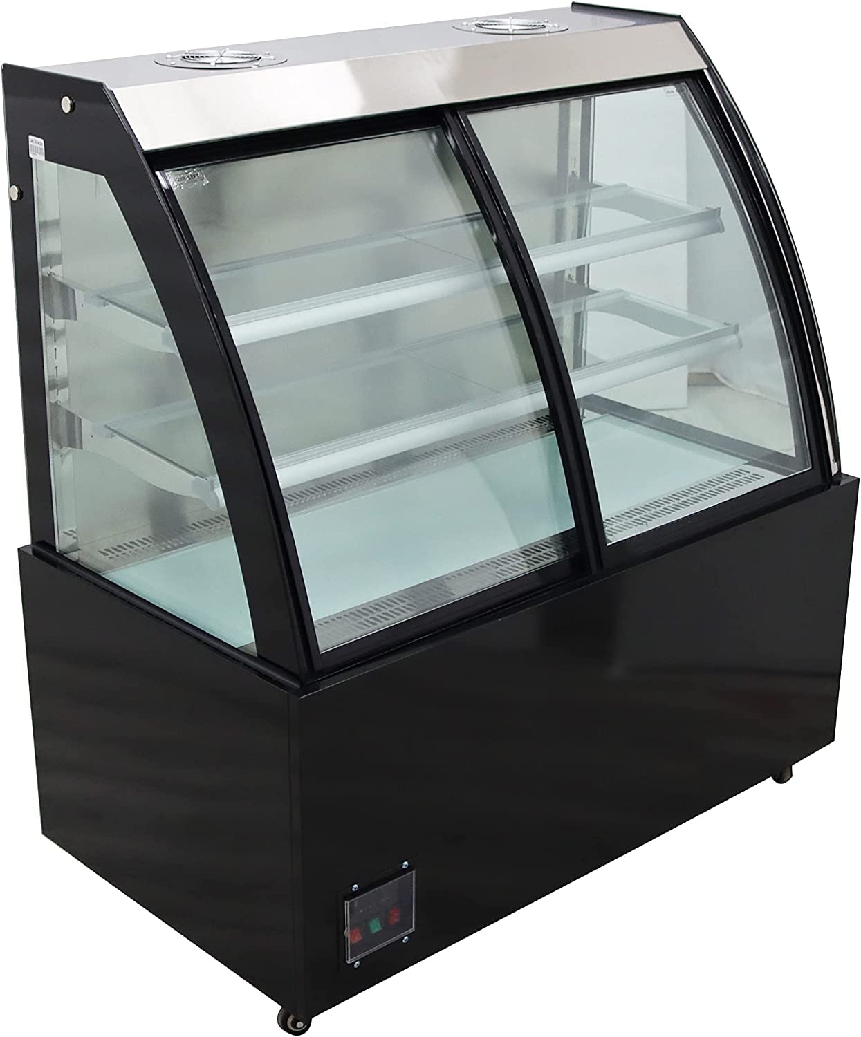 220V 47 Inch Glass Refrigerated Display Case for Bakery - Arc-Shaped Front Door Commercial Refrigerator for Cakes, Pies, Pastries & Desserts - Perfect for Bakeries, Cafes, Restaurants & Sweet Shops