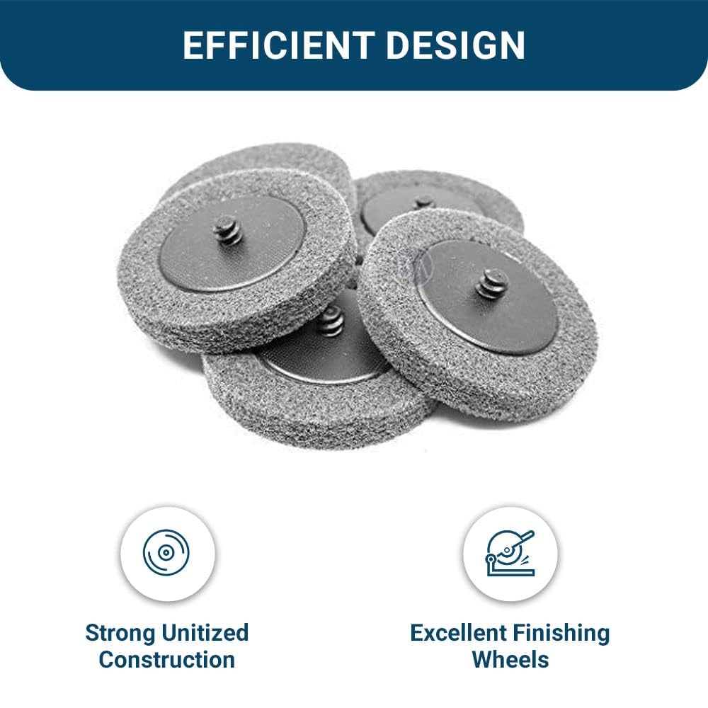 Benchmark Abrasives 3 Inch Quick Change Sanding Discs - Silicon Carbide Surface Prep Wheels for Drill & Die Grinder - Paint Stripping & Removal - 5 Pack (Grey) - Perfect for Woodworking, Metal Polishing & Automotive Restoration