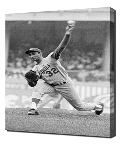 Authentic Sandy Koufax Baseball Canvas Art Print - Premium Wall Decor for Home & Office - Stretched Canvas Wrap - Perfect for Sports Fans & Memorabilia Collectors